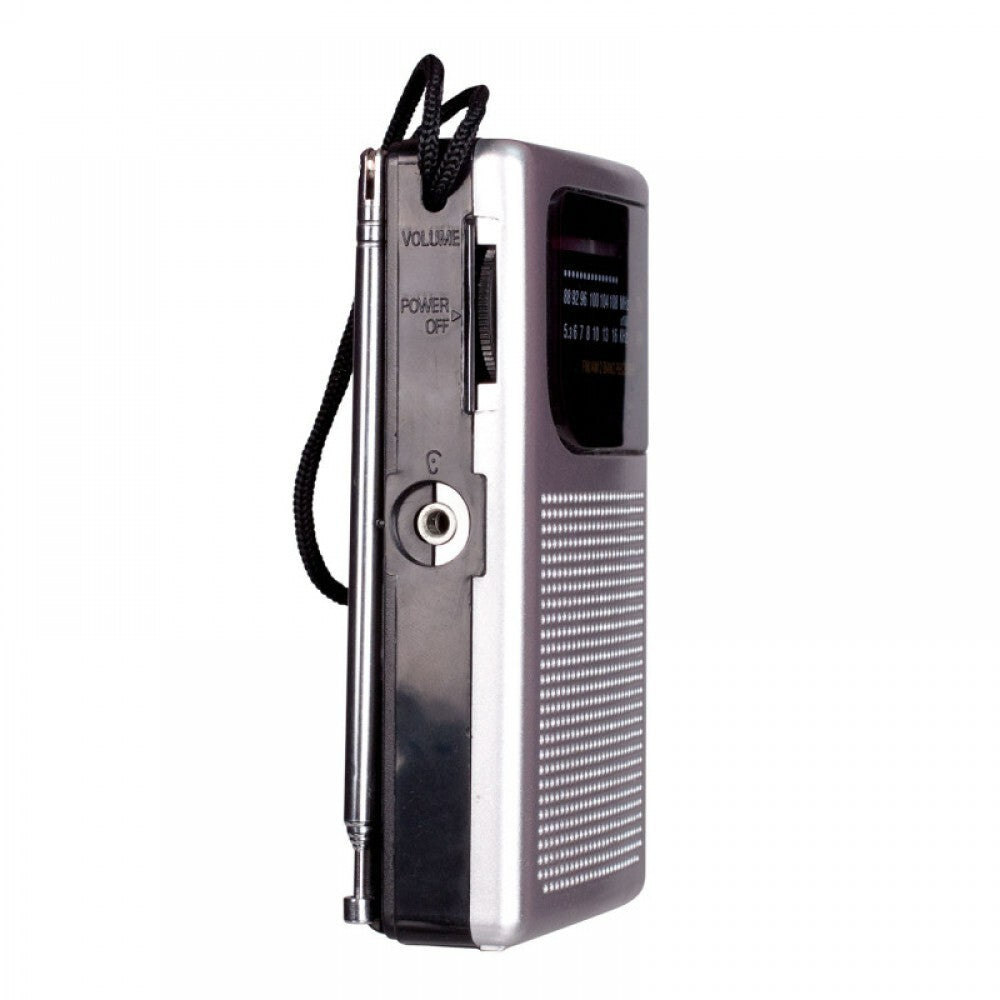 Laser Pocket Radio AM/FM Mini Portable Travel Speaker Earphone Socket w/ Antenna