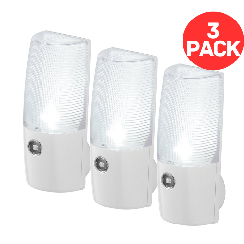 3 Pack Arlec LED Automatic Dusk To Dawn Nightlight Sensor Plug In Night Light