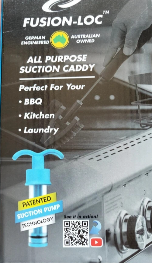 Fusion-Loc Bathroom Shower Caddy Suction Hanging Shelf Rack Bath Organiser