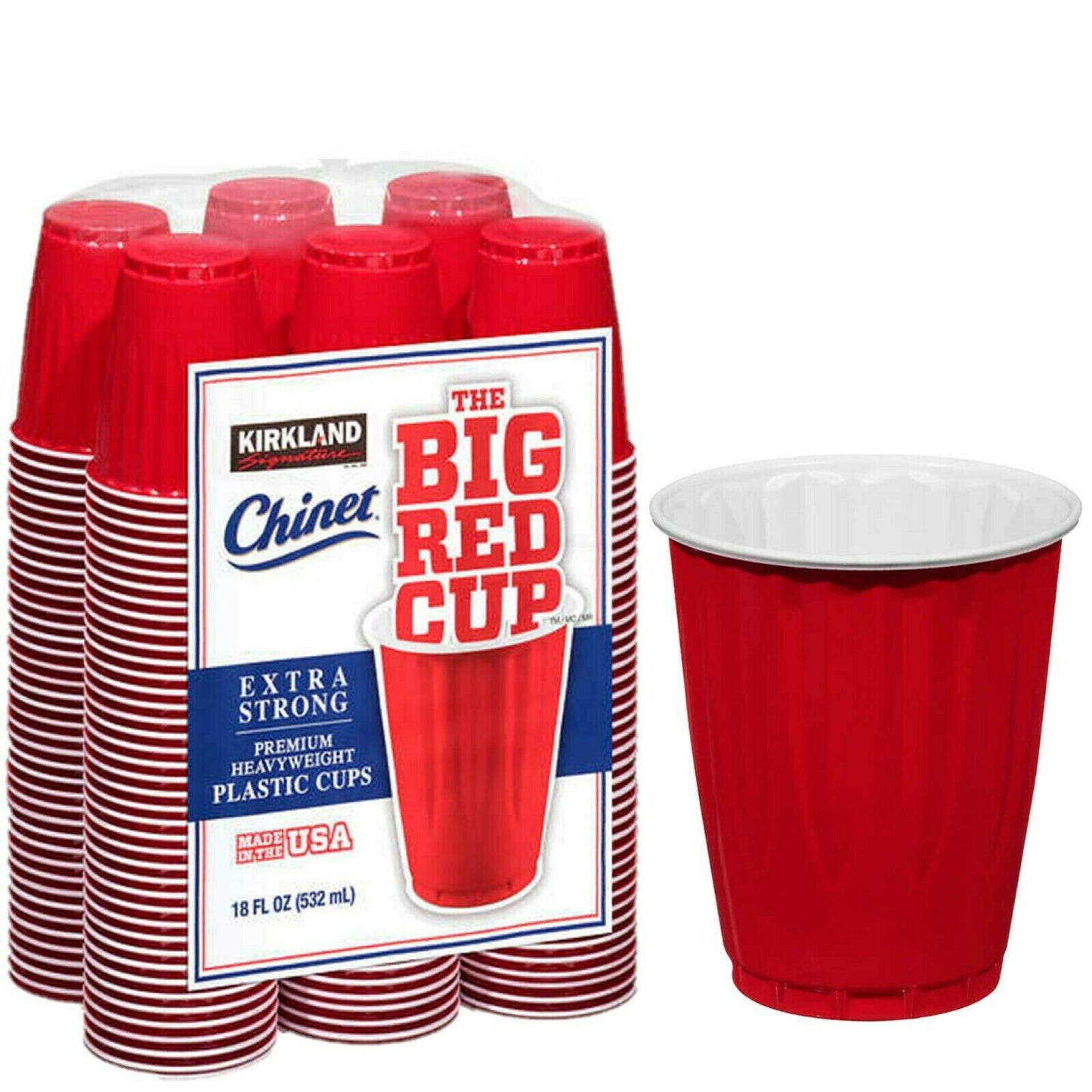 Kirkland Signature Big Red Cup Reusable Plastic Party Cups 532ml Bulk