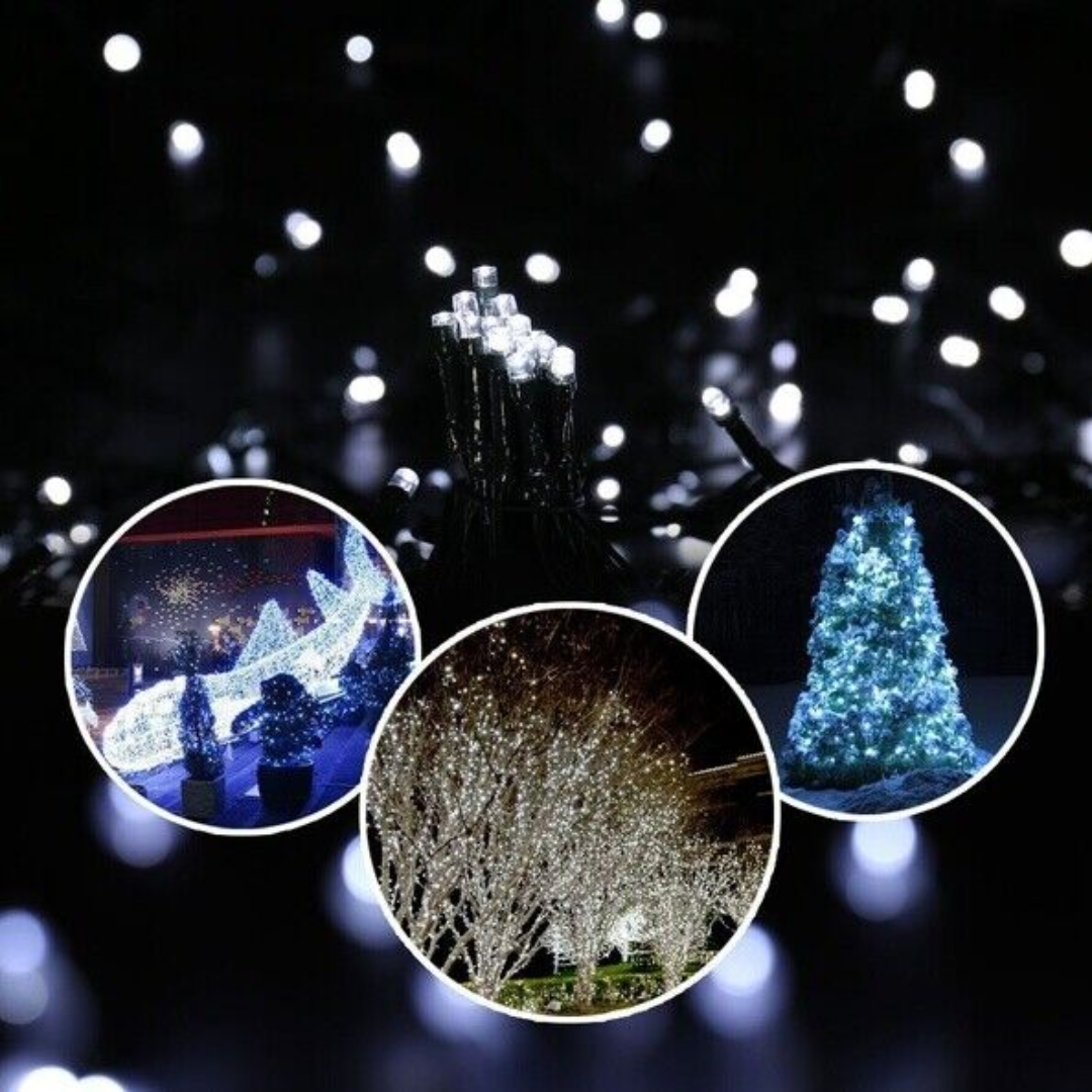 Lytworx 250 White LED Fairy Lights Christmas String Light Decoration 12.4m