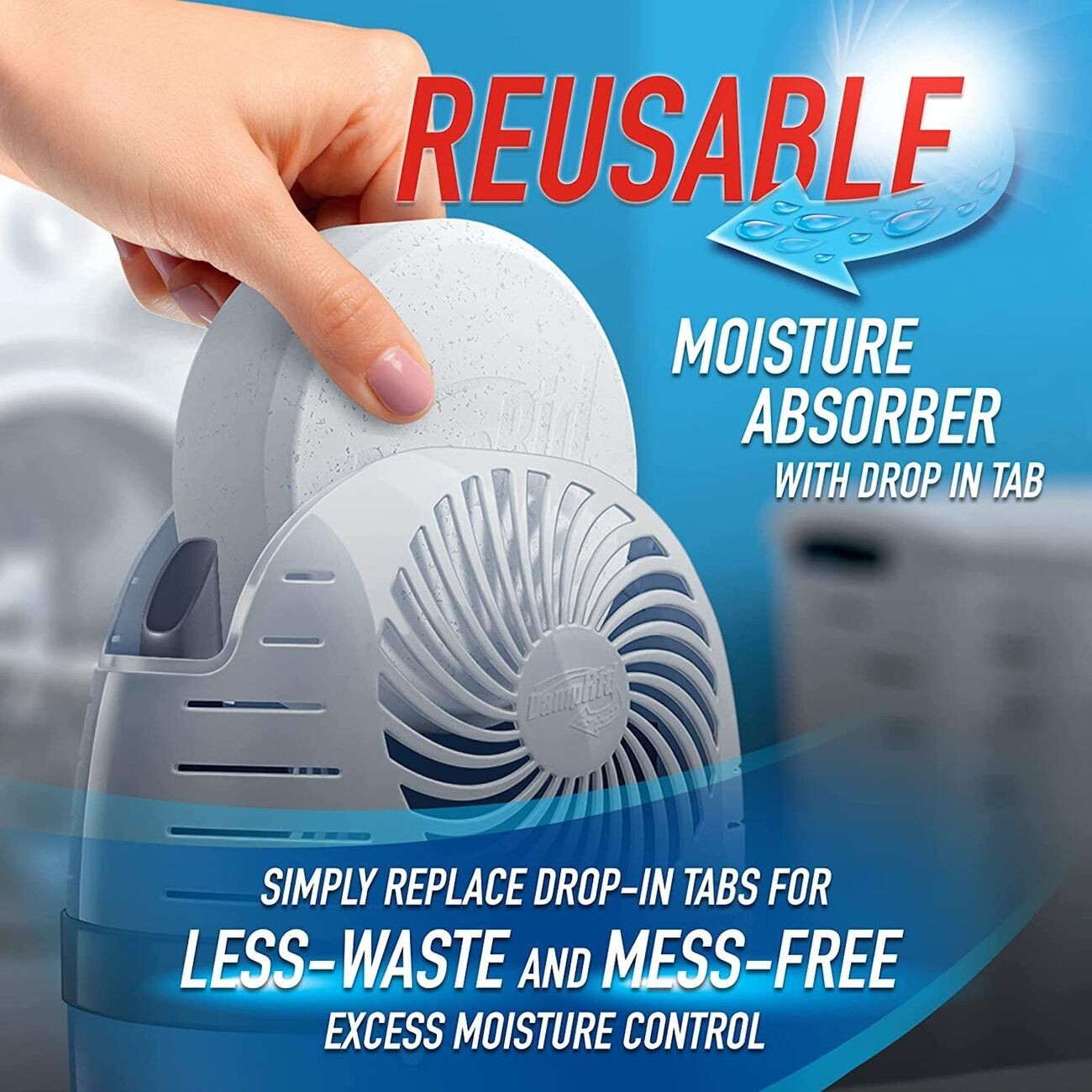 DampRid Moisture Absorber Drop-In Tab Reusable Odour Eliminator Starter
