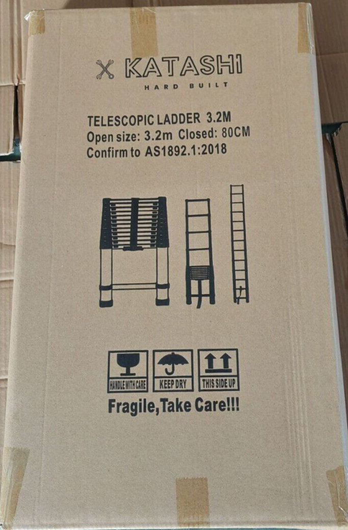 Katashi Telescopic Ladder 3.2M Step Aluminium Extension Portable