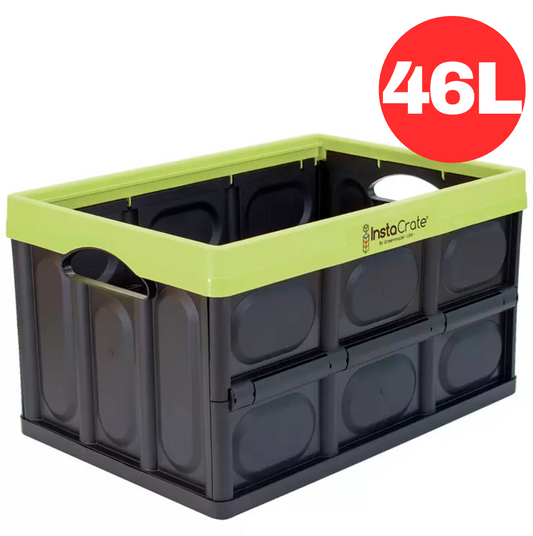 Instacrate Collapsible Crate Storage Foldable Container Organiser 46L Green