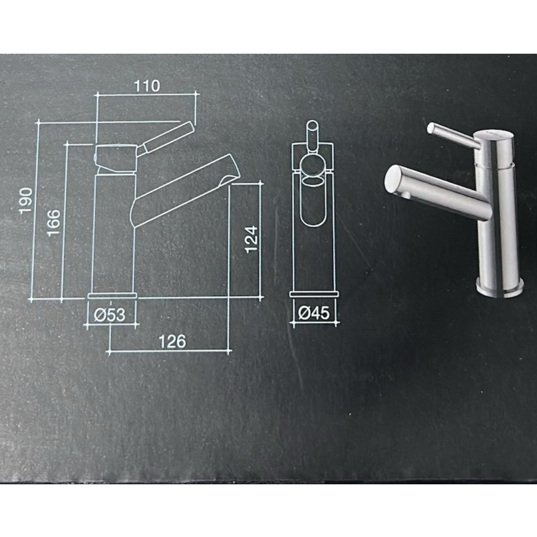 Methven Kick Basin Bathroom Sink Mixer Ovalo Chrome WELS Watermark 106585