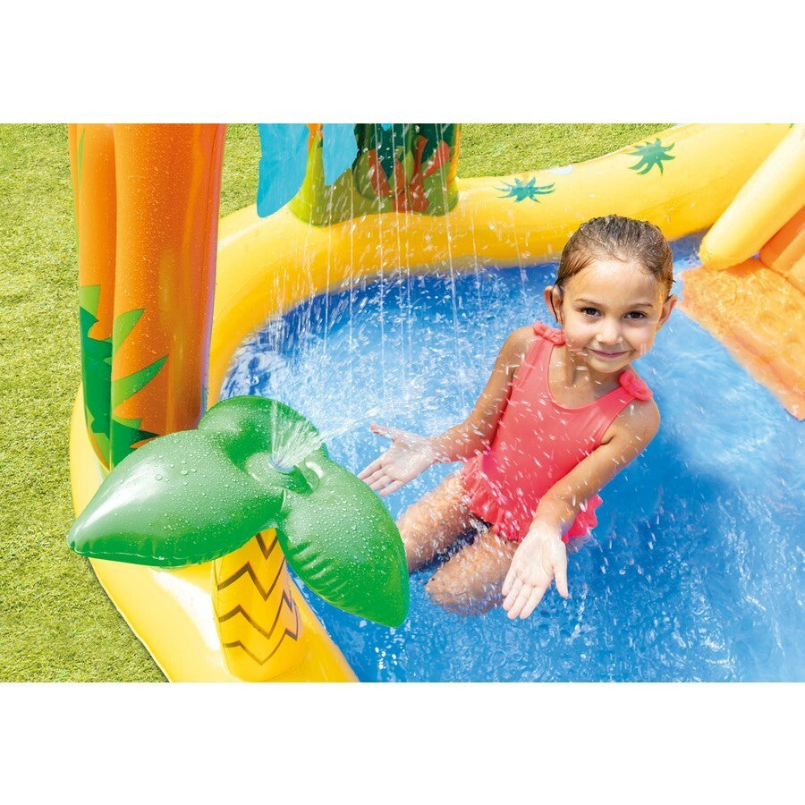 Intex Dinosaur Play Center Inflatable Swimming Pool Outdoor Water Park with Slid