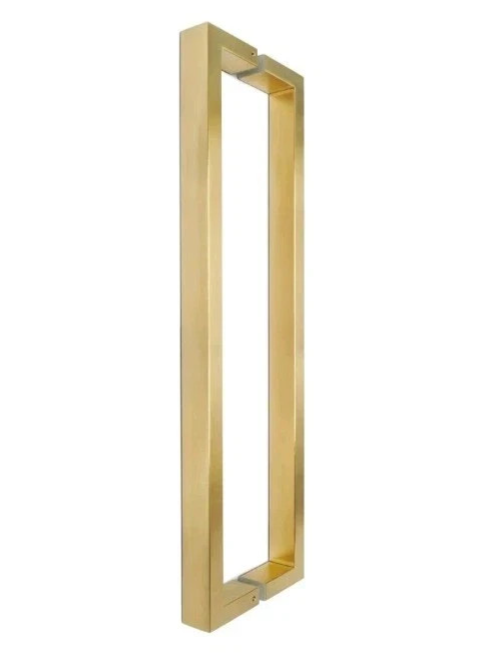Lane Square Pull Handle Entrance Front Door Set 620mm Brushed Brass Gold