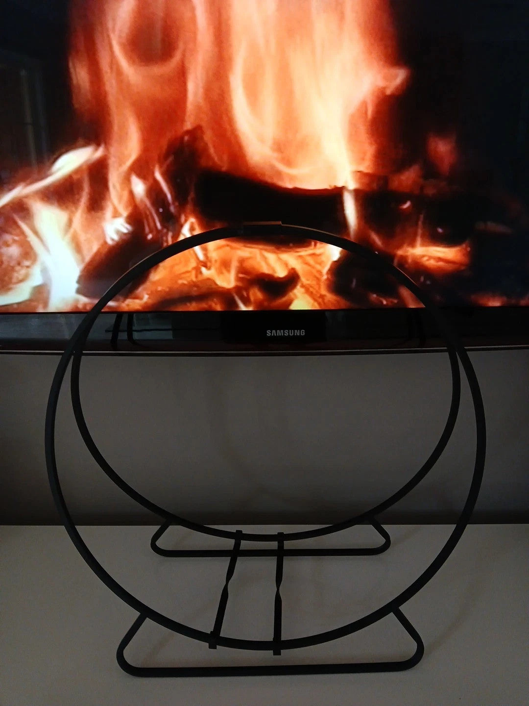 Jumbuck Round Log Rack Holder Fireplace Steel Firewood Storage