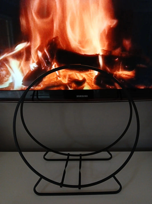Jumbuck Round Log Rack Holder Fireplace Steel Firewood Storage