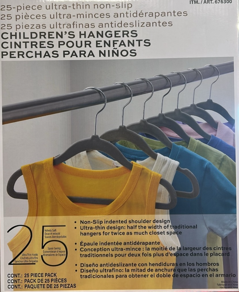 Flocked Kids Hangers Clothes Baby Child Coat Hanger Plastic Clothing Rack 25 Pk