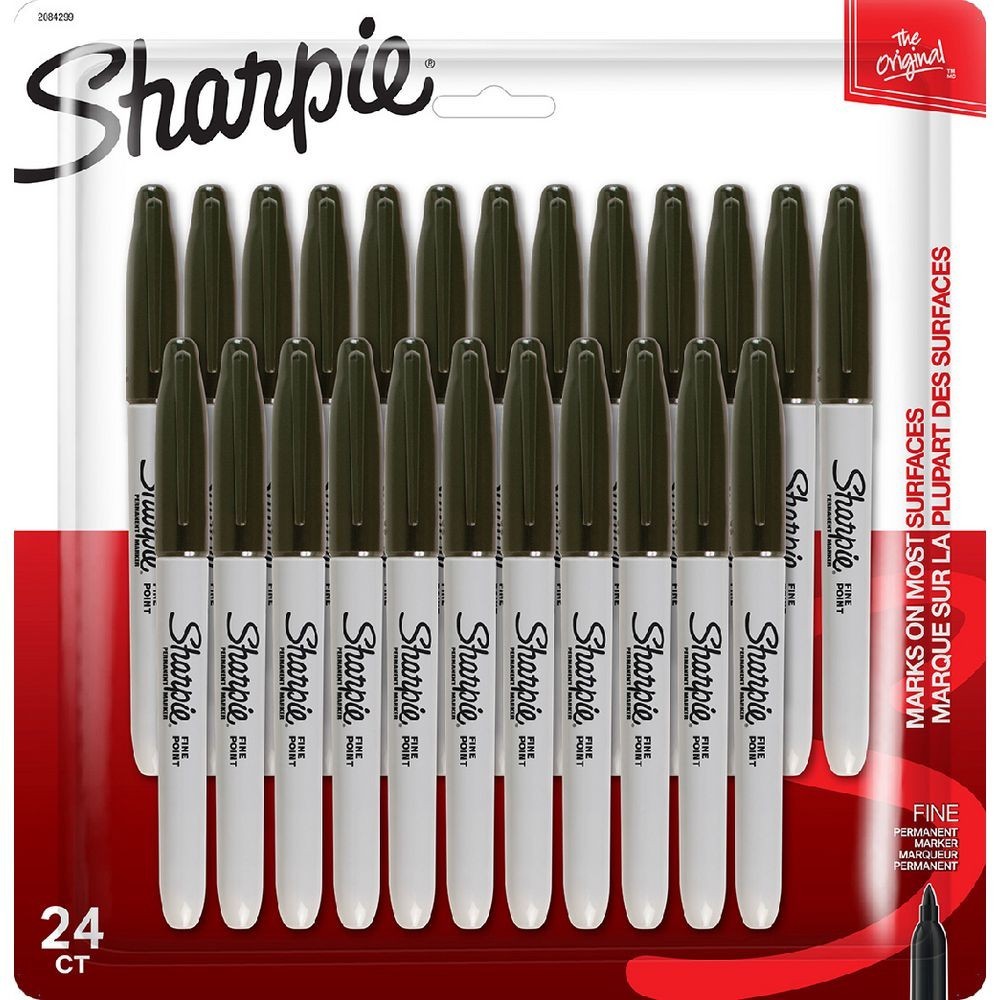 2 x 24 Sharpie Markers Fine Point Black Permanent Marker Sharpies Pen Writing
