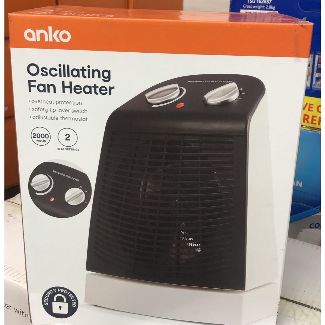 Electric Fan Heater Portable Oscillating Portable Overheat Protection 2000W