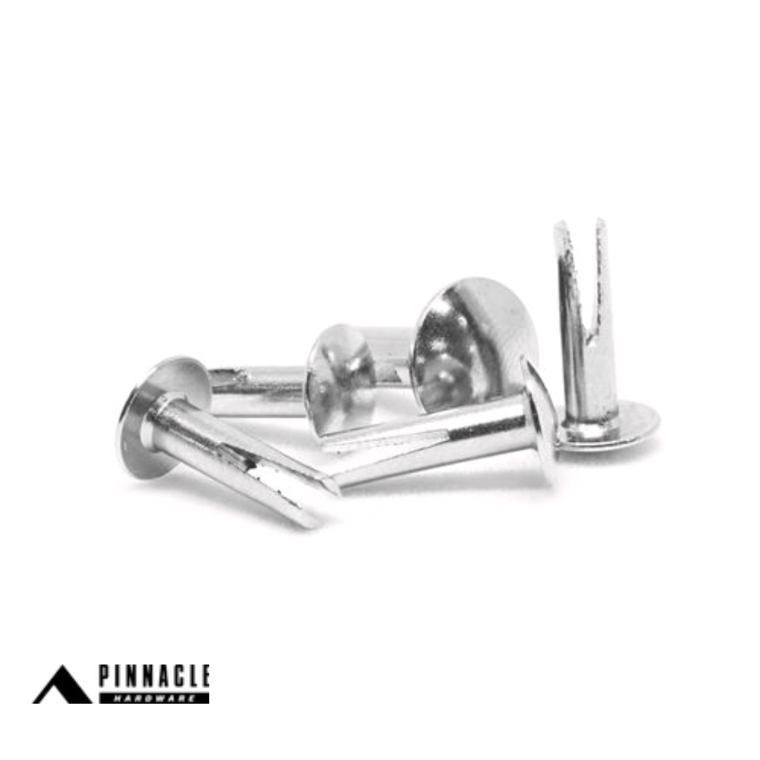 Pinnacle Bifurcated Rivets Nickel 12.5 x 4mm Split Leg 20 Packs