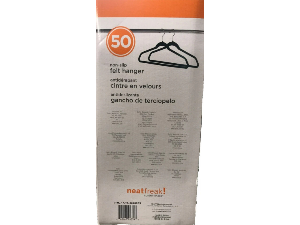 50x Black Velvet Hangers by Neatfreak – Ultra Thin, Non-Slip