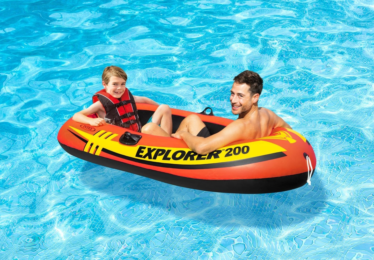 Intex Explorer 200 Inflatable Ride On Floating Boat Toy for Adult and Kids 6+