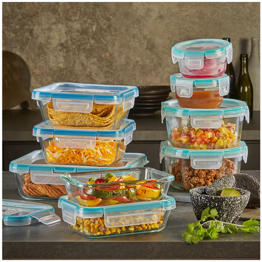 Snapware Pure Pyrex Glass Container Clear Food Keeper Airtight Storage 18 pcs