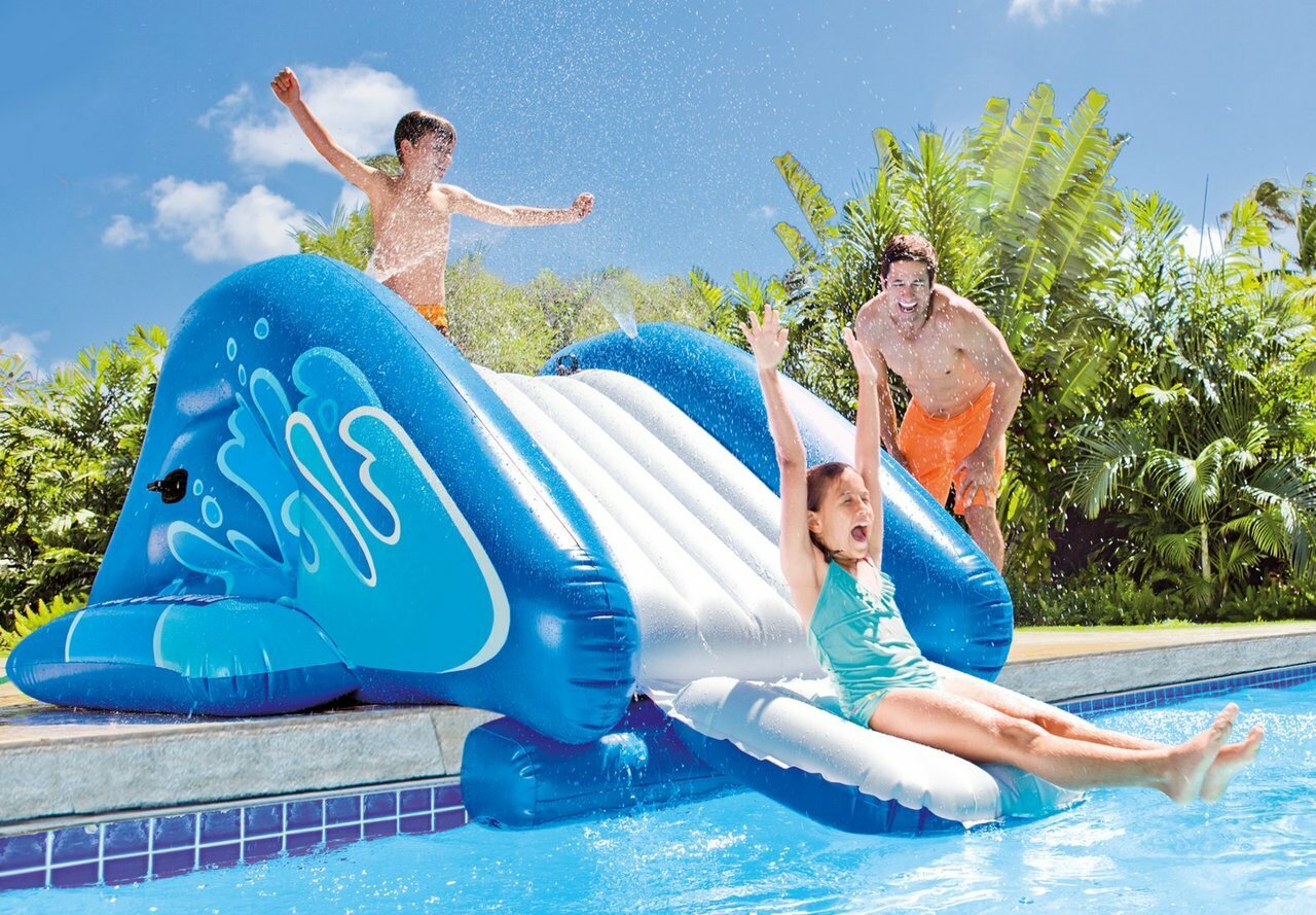Intex Kool Splash Pool Inflatable Water Slide 10ft 11in Play Centre Kids 6+