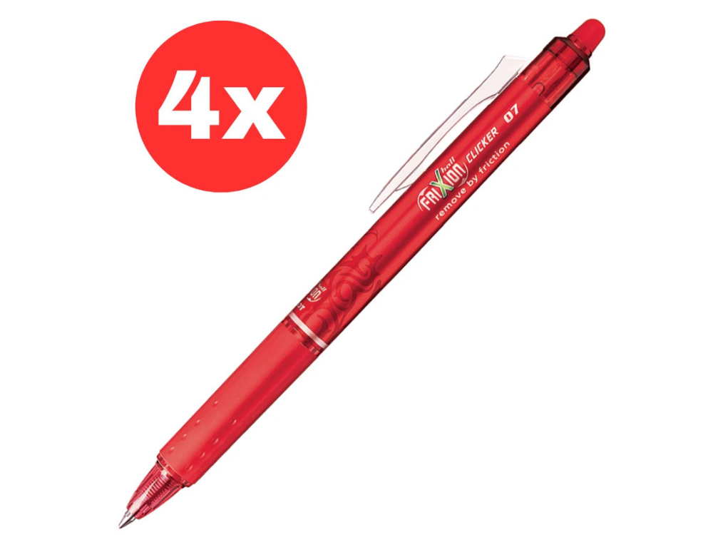 Pilot FriXion 0.7 Retractable Erasable Pen – Ball Clicker, Blue/Red/Black (1x, 2x, 4x)