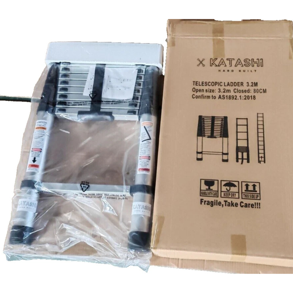 Katashi Telescopic Ladder 3.2M Step Aluminium Extension Portable