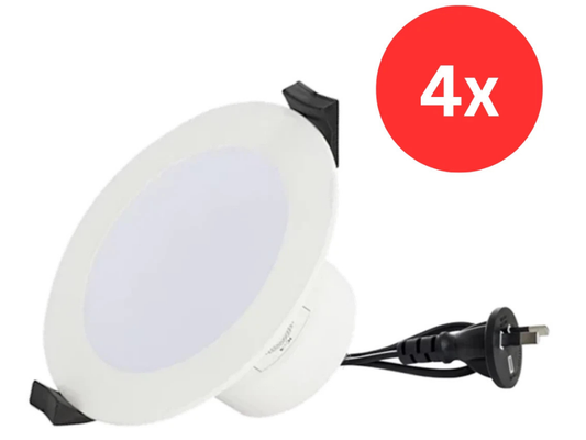 Luce Bella 8W LED Downlight 800 Lumen 4-Pack IP44 Tri-CCT Warm/Cool