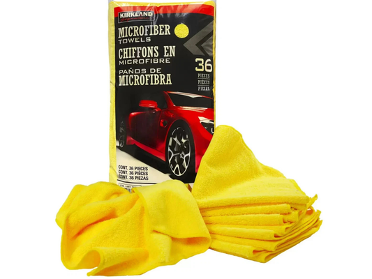 Kirkland 36 Pack Microfiber Towels – Plush Car Wash & Glass Cloths