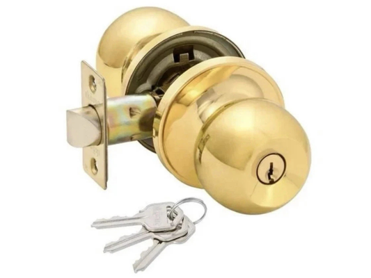 Ikonic Ruby Entry Door Knob Lock Set – Polished Brass
