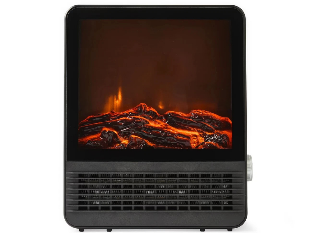 Portable Electric Fireplace Heater – 1500W, Real Flame Effect, 2 Heat Settings