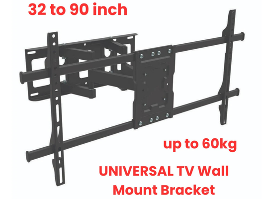 Click Full Motion TV Wall Mount Bracket – 32" to 90", Swivel & Tilt