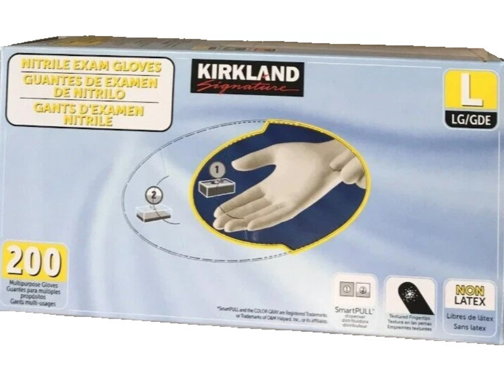 Kirkland Nitrile Exam Gloves - 200 Pack (Large, Disposable)