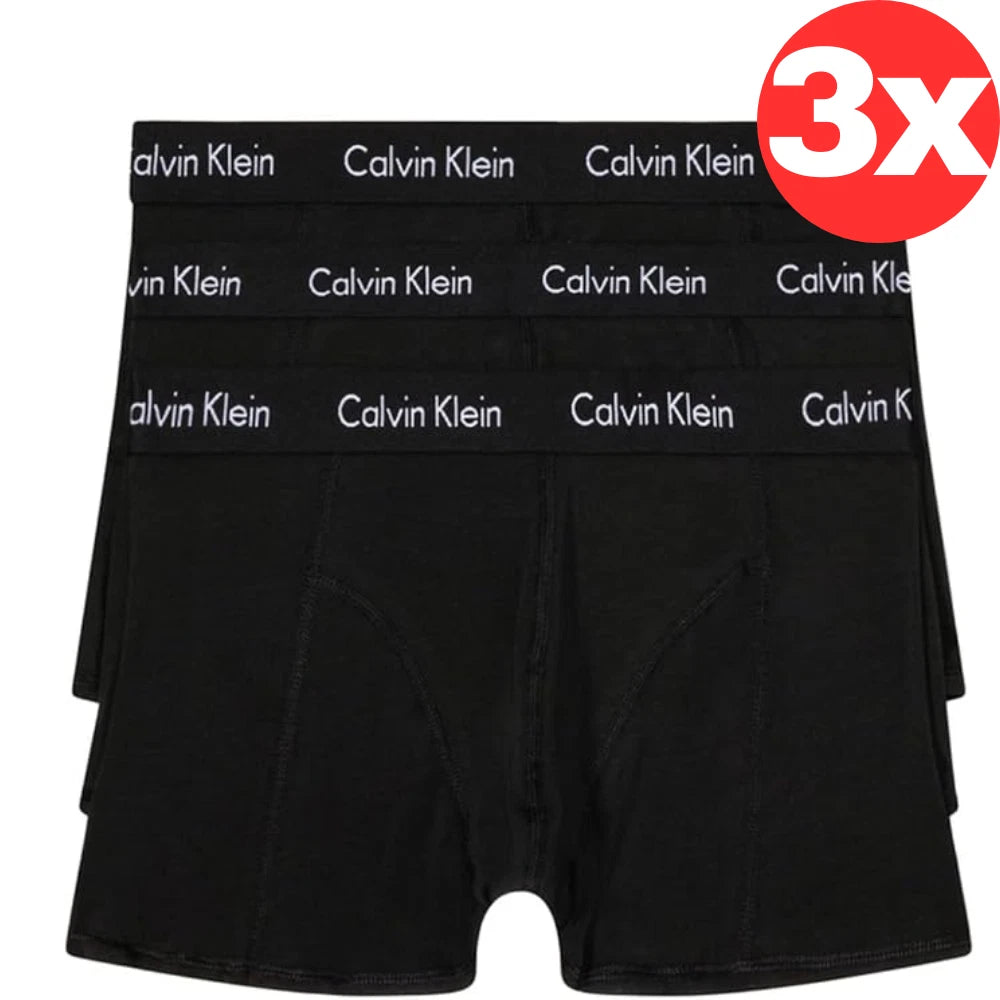 3x Calvin Klein Mens Trunks Underwear Cotton Stretch Fabric Boxer Brief LARGE