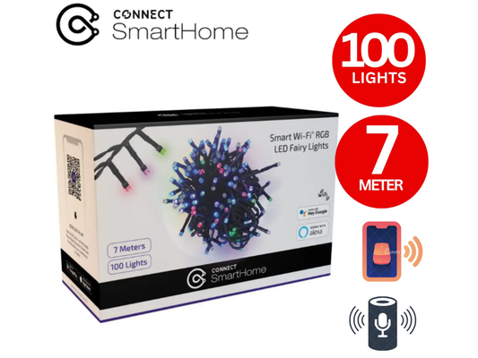 Smart WiFi LED Fairy Lights – 100 LEDs, 7M, Alexa/Google Compatible