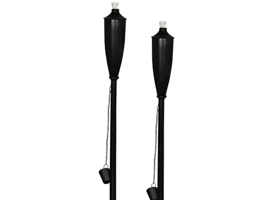 2-Pack Black 180cm Garden Torch Citronella Oil Lanterns with Snuffer