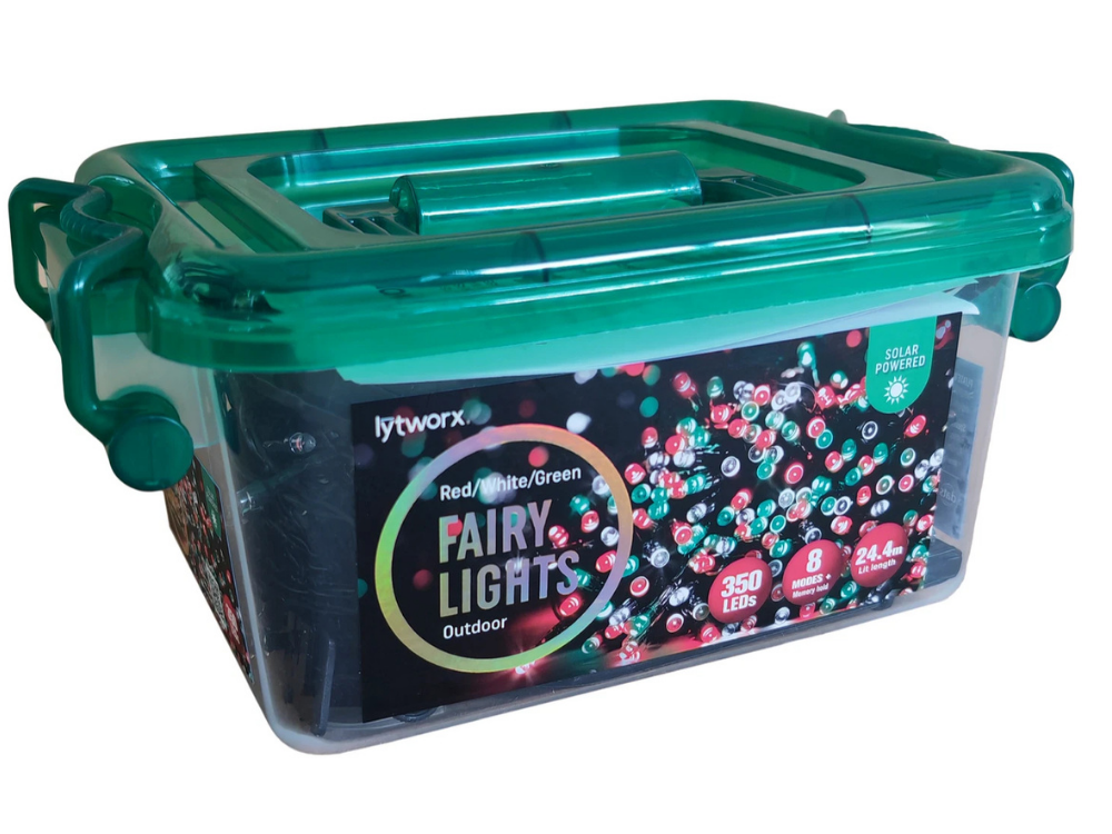 Lytworx Solar Fairy Lights 350 LEDs – Red/Green/White