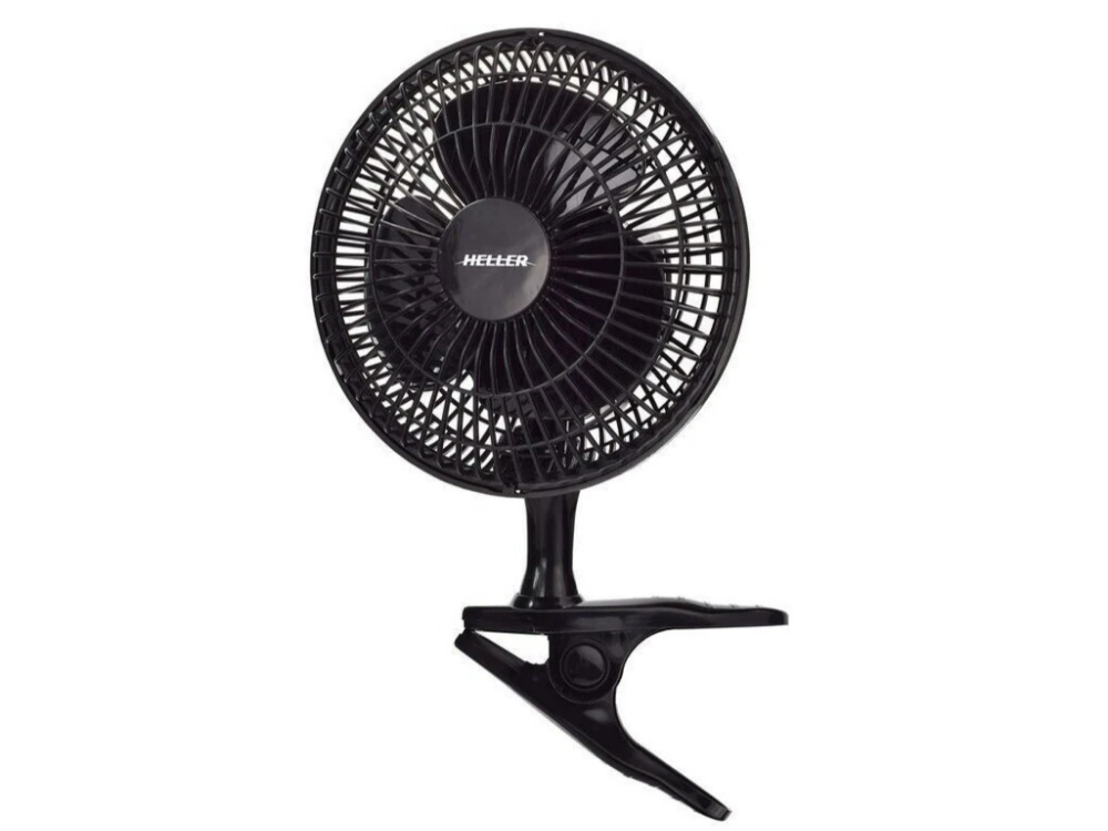 Heller 15cm Clip-On Desk Fan – Portable Personal Cooler, Black