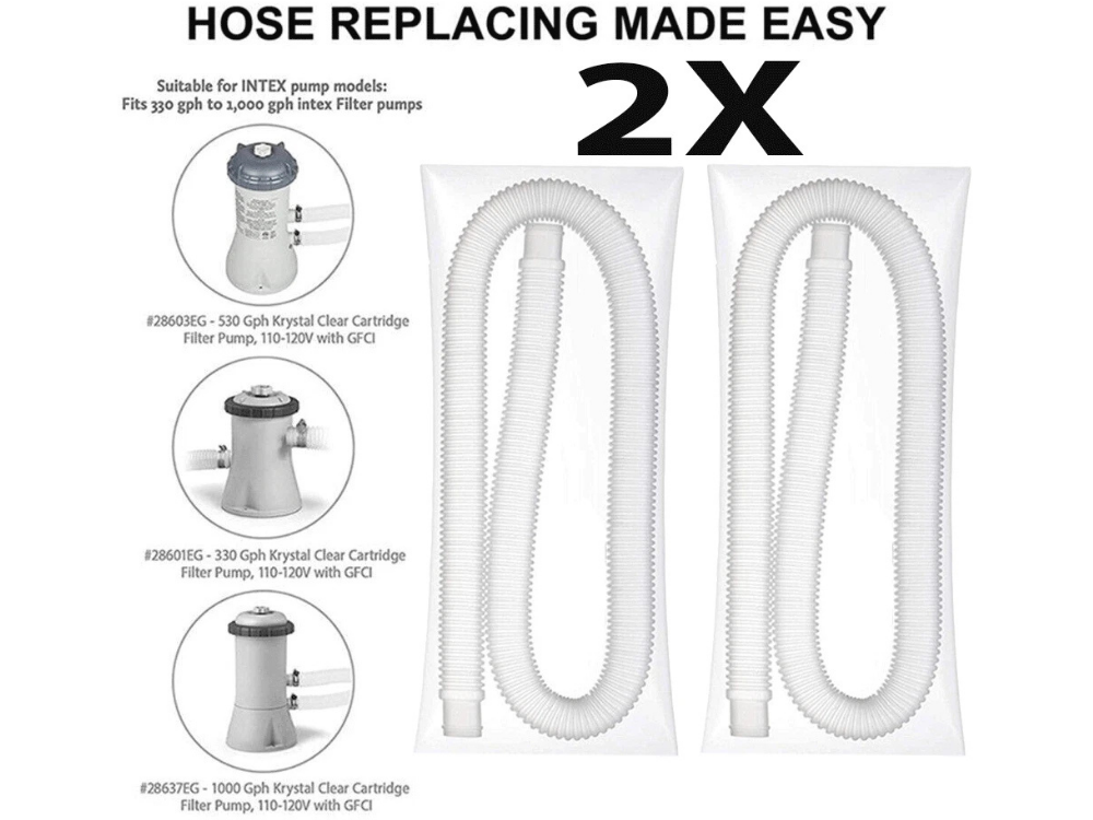 Genuine Intex 32mm Hose for Above Ground Pool Pump – 2 Pack