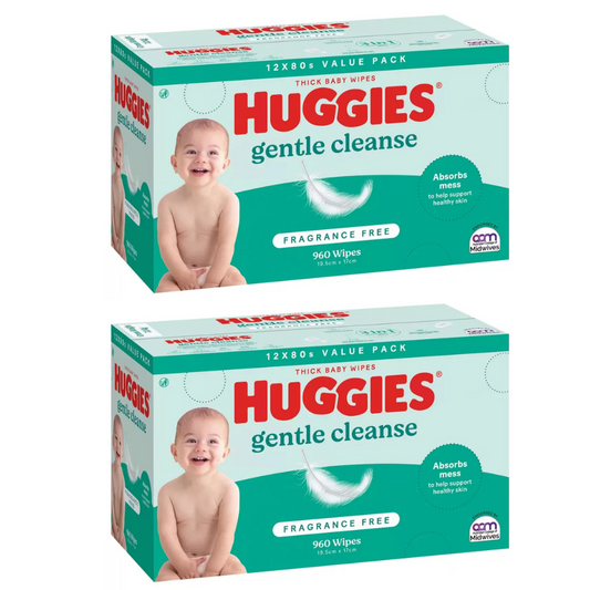 Huggies Fragrance Free Baby Wipes Dermatologically Tested 24 x 80 Wipe 2 Pack