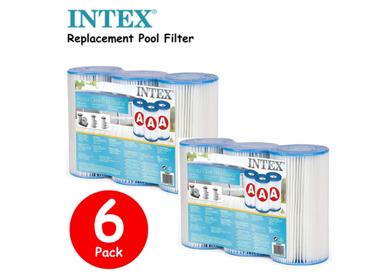 6-Pack Intex Type A Pool Filter Pump Cartridges