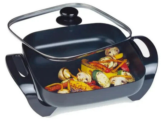 Maxim 29cm Non-Stick Electric Frypan with Glass Lid