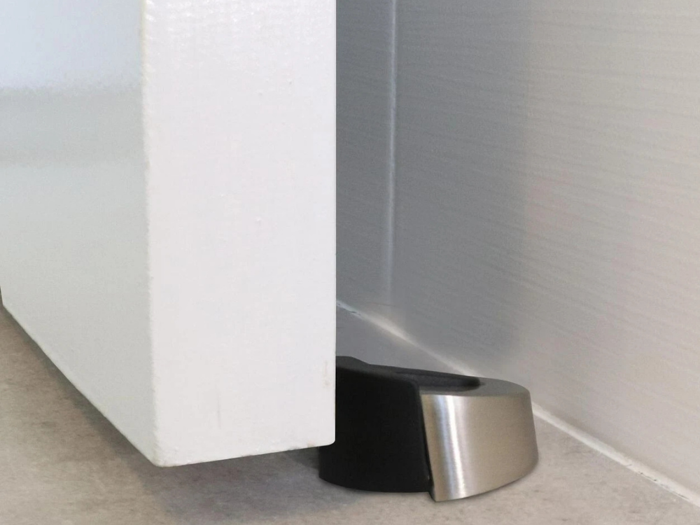 Adoored 45mm Chrome Door Stopper – Half Rubber, Heavy Duty