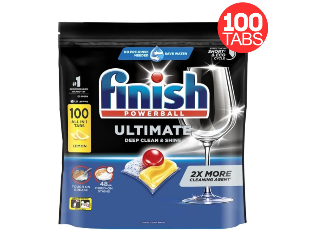 Finish Powerball Lemon Sparkle Dishwasher Tablets – 100 Count