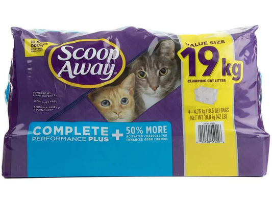 Scoop Away Plus 19kg Scented Cat Litter – Odour Eliminator, Complete Performance