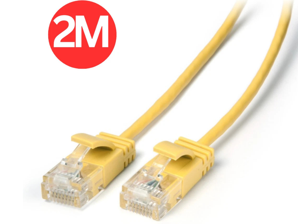 Laser Ultra Slim Cat6 Network Cable 2M – Yellow
