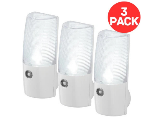 Arlec Plug-In LED Nightlight 3 Pack – Dusk to Dawn Sensor