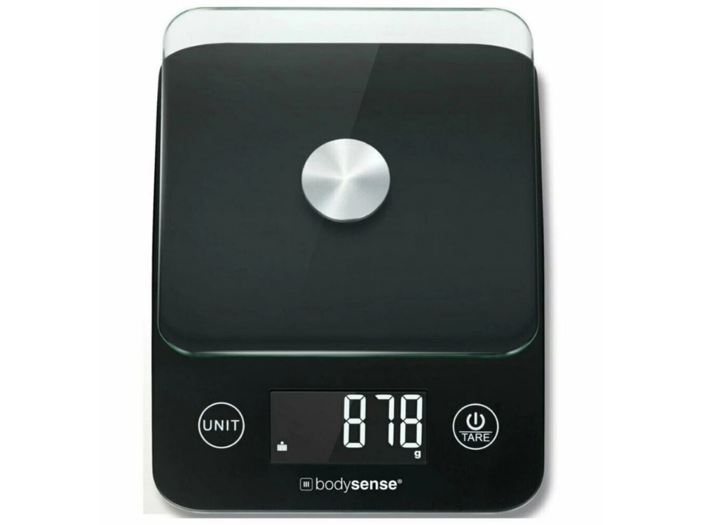 Bodysense Glass Digital Kitchen Scale – 5kg Raised Platform