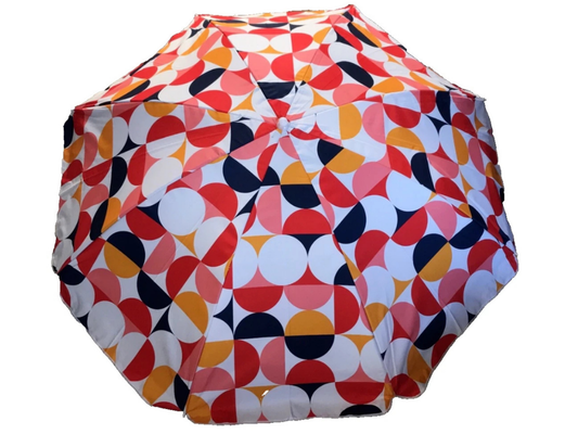 Marquee 2m Portable Beach Umbrella – Geometric Sun Shade Canopy