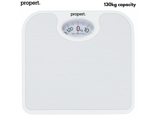Propert Mechanical Bathroom Scale – White, 130kg Capacity