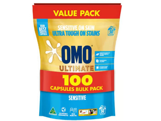 OMO Ultimate Sensitive Laundry Capsules 3-in-1 – 100 Pack
