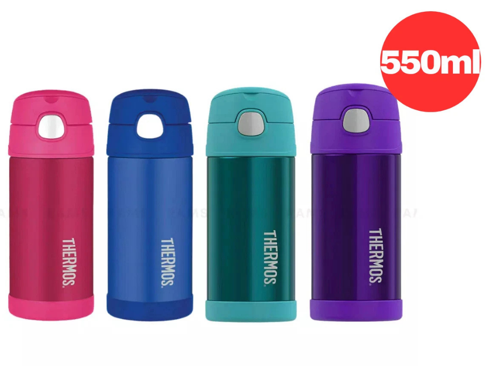 Thermos Kids Drink Bottle – Stainless Steel, Vacuum Flask, Straw