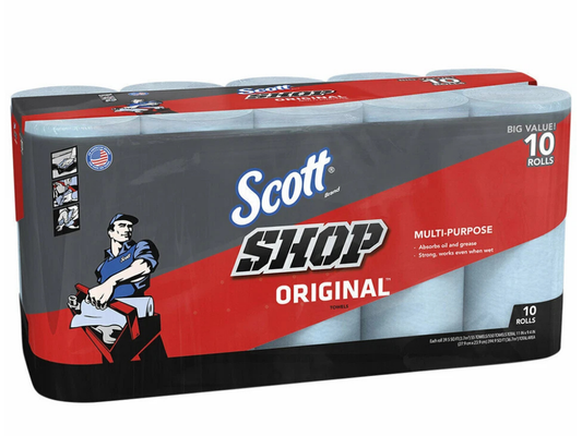 10 Rolls Scott Shop Towels – Auto, Kitchen, Garage Use