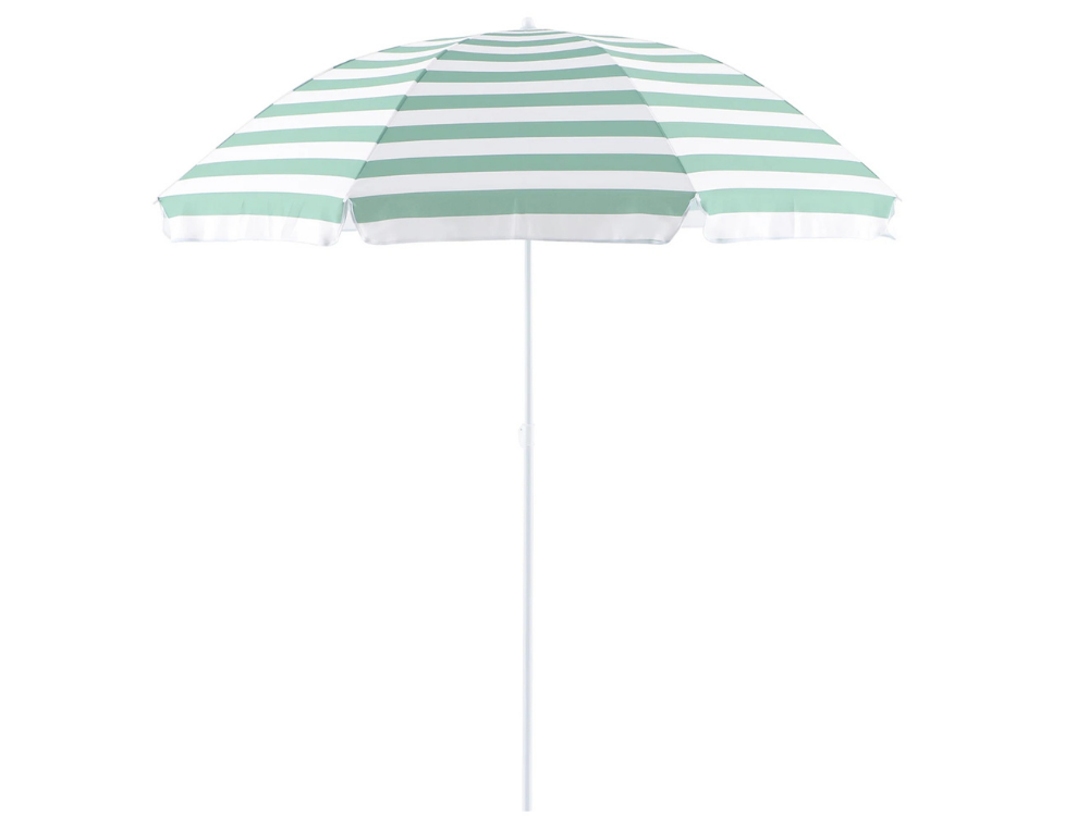 Marquee 2M Beach Umbrella – Portable Sunshade Canopy, Green Stripe